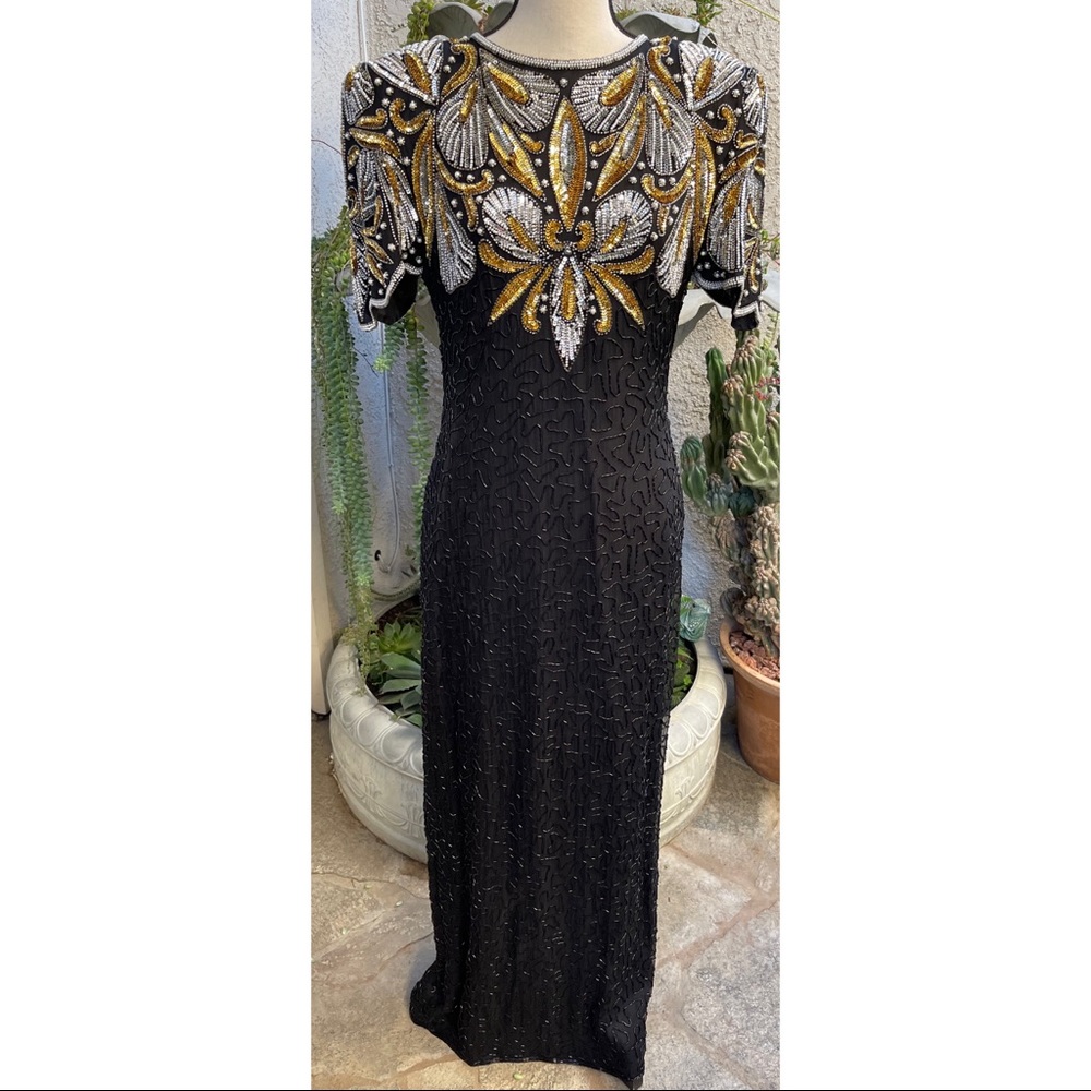 Lawrence Kazar Vintage Sequin Gown Medium